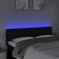 vidaXL LED Kopfteil Schwarz 144x5x78/88 cm Stoff