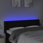 vidaXL LED Kopfteil Schwarz 147x16x78/88 cm Stoff