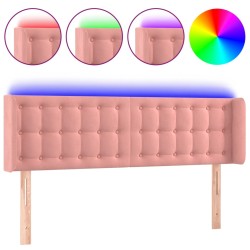 vidaXL LED Kopfteil Rosa 147x16x78/88 cm Samt