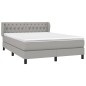 vidaXL Boxspringbett mit Matratze Hellgrau 140x200 cm Stoff vidaXL Boxspringbett mit Matratze Hellgrau 140x200 cm Stoff
