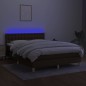 vidaXL Boxspringbett mit Matratze & LED Dunkelbraun 140x200 cm Stoff vidaXL Boxspringbett mit Matratze & LED Dunkelbraun 140x200 cm Stoff