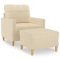 vidaXL Sessel mit Hocker Creme 60 cm Stoff vidaXL Sessel mit Hocker Creme 60 cm Stoff