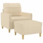 vidaXL Sessel mit Hocker Creme 60 cm Stoff vidaXL Sessel mit Hocker Creme 60 cm Stoff