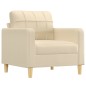 vidaXL Sessel mit Hocker Creme 60 cm Stoff vidaXL Sessel mit Hocker Creme 60 cm Stoff