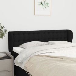 vidaXL Kopfteil mit Ohren Schwarz 147x23x78/88 cm Stoff