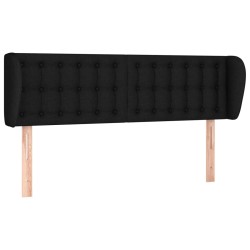 vidaXL Kopfteil mit Ohren Schwarz 147x23x78/88 cm Stoff