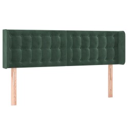 vidaXL Kopfteil mit Ohren Dunkelgrün 147x16x78/88 cm Samt