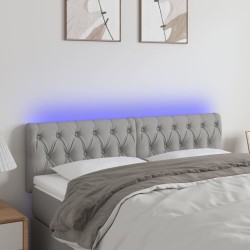 vidaXL LED Kopfteil Hellgrau 144x7x78/88 cm Stoff