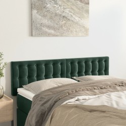 vidaXL Kopfteile 2 Stk. Dunkelgrün 72x5x78/88 cm Samt