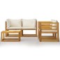 5-tlg. Garten-Lounge-Set mit Auflagen Creme Massivholz Akazie 5-tlg. Garten-Lounge-Set mit Auflagen Creme Massivholz Akazie