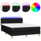 vidaXL Boxspringbett mit Matratze & LED Schwarz 140x200 cm Stoff vidaXL Boxspringbett mit Matratze & LED Schwarz 140x200 cm Stoff
