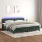 vidaXL Boxspringbett mit Matratze & LED Dunkelgrün 200x200 cm Samt vidaXL Boxspringbett mit Matratze & LED Dunkelgrün 200x200 cm Samt