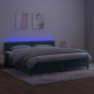 vidaXL Boxspringbett mit Matratze & LED Dunkelgrün 200x200 cm Samt vidaXL Boxspringbett mit Matratze & LED Dunkelgrün 200x200 cm Samt