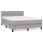 vidaXL Boxspringbett mit Matratze Hellgrau 140x200 cm Stoff vidaXL Boxspringbett mit Matratze Hellgrau 140x200 cm Stoff