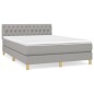 vidaXL Boxspringbett mit Matratze Hellgrau 140x190 cm Stoff vidaXL Boxspringbett mit Matratze Hellgrau 140x190 cm Stoff