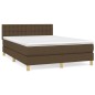 vidaXL Boxspringbett mit Matratze Dunkelbraun 140x190 cm Stoff vidaXL Boxspringbett mit Matratze Dunkelbraun 140x190 cm Stoff