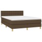 vidaXL Boxspringbett mit Matratze Dunkelbraun 140x190 cm Stoff vidaXL Boxspringbett mit Matratze Dunkelbraun 140x190 cm Stoff