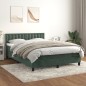 vidaXL Boxspringbett mit Matratze Dunkelgrün 140x200 cm Samt vidaXL Boxspringbett mit Matratze Dunkelgrün 140x200 cm Samt