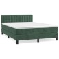 vidaXL Boxspringbett mit Matratze Dunkelgrün 140x200 cm Samt vidaXL Boxspringbett mit Matratze Dunkelgrün 140x200 cm Samt