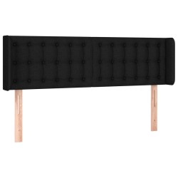 vidaXL Kopfteil mit Ohren Schwarz 147x16x78/88 cm Stoff
