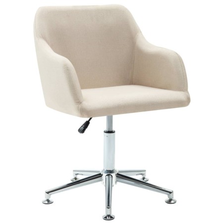 vidaXL Esszimmerstuhl Drehbar Creme Stoff