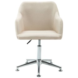vidaXL Esszimmerstuhl Drehbar Creme Stoff