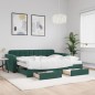 vidaXL Tagesbett Ausziehbar mit Schubladen Dunkelgrün 90x200 cm Samt vidaXL Tagesbett Ausziehbar mit Schubladen Dunkelgrün 90x200 cm Samt