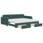 vidaXL Tagesbett Ausziehbar mit Schubladen Dunkelgrün 90x200 cm Samt vidaXL Tagesbett Ausziehbar mit Schubladen Dunkelgrün 90x200 cm Samt
