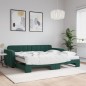 vidaXL Tagesbett Ausziehbar mit Matratzen Dunkelgrün 90x200 cm Samt vidaXL Tagesbett Ausziehbar mit Matratzen Dunkelgrün 90x200 cm Samt
