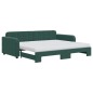vidaXL Tagesbett Ausziehbar mit Matratzen Dunkelgrün 90x200 cm Samt vidaXL Tagesbett Ausziehbar mit Matratzen Dunkelgrün 90x200 cm Samt