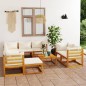 vidaXL 10-tlg. Garten-Lounge-Set mit Auflagen Creme Massivholz Akazie vidaXL 10-tlg. Garten-Lounge-Set mit Auflagen Creme Massivholz Akazie
