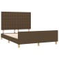 vidaXL Bettgestell mit Kopfteil Dunkelbraun 140x200 cm Stoff vidaXL Bettgestell mit Kopfteil Dunkelbraun 140x200 cm Stoff