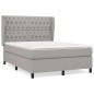 vidaXL Boxspringbett mit Matratze Hellgrau 140x200 cm Stoff vidaXL Boxspringbett mit Matratze Hellgrau 140x200 cm Stoff