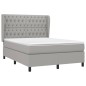 vidaXL Boxspringbett mit Matratze Hellgrau 140x190 cm Stoff vidaXL Boxspringbett mit Matratze Hellgrau 140x190 cm Stoff