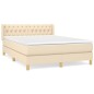 vidaXL Boxspringbett mit Matratze Creme 140x190 cm Stoff vidaXL Boxspringbett mit Matratze Creme 140x190 cm Stoff