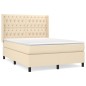 vidaXL Boxspringbett mit Matratze Creme 140x200 cm Stoff vidaXL Boxspringbett mit Matratze Creme 140x200 cm Stoff