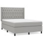 vidaXL Boxspringbett mit Matratze Hellgrau 140x190 cm Stoff vidaXL Boxspringbett mit Matratze Hellgrau 140x190 cm Stoff