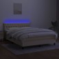 vidaXL Boxspringbett mit Matratze & LED Creme 140x200 cm Stoff vidaXL Boxspringbett mit Matratze & LED Creme 140x200 cm Stoff