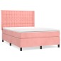 vidaXL Boxspringbett mit Matratze Rosa 140x190 cm Samt vidaXL Boxspringbett mit Matratze Rosa 140x190 cm Samt