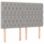 vidaXL Boxspringbett mit Matratze & LED Hellgrau 140x190 cm Stoff vidaXL Boxspringbett mit Matratze & LED Hellgrau 140x190 cm Stoff