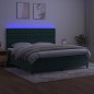 vidaXL Boxspringbett mit Matratze & LED Dunkelgrün 200x200 cm Samt vidaXL Boxspringbett mit Matratze & LED Dunkelgrün 200x200 cm Samt