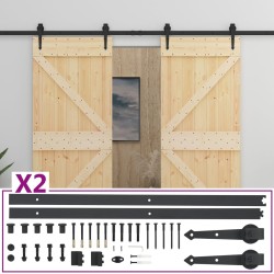 Schiebetür mit Beschlag 90x210 cm Kiefer Massivholz