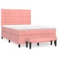 vidaXL Boxspringbett mit Matratze Rosa 140x200 cm Samt vidaXL Boxspringbett mit Matratze Rosa 140x200 cm Samt