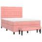 vidaXL Boxspringbett mit Matratze Rosa 140x200 cm Samt vidaXL Boxspringbett mit Matratze Rosa 140x200 cm Samt