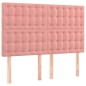 vidaXL Boxspringbett mit Matratze Rosa 140x200 cm Samt vidaXL Boxspringbett mit Matratze Rosa 140x200 cm Samt