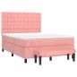 vidaXL Boxspringbett mit Matratze Rosa 140x190 cm Samt vidaXL Boxspringbett mit Matratze Rosa 140x190 cm Samt