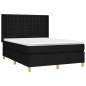 vidaXL Boxspringbett mit Matratze & LED Schwarz 140x190 cm Stoff vidaXL Boxspringbett mit Matratze & LED Schwarz 140x190 cm Stoff