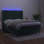 vidaXL Boxspringbett mit Matratze & LED Dunkelgrün 140x190 cm Samt vidaXL Boxspringbett mit Matratze & LED Dunkelgrün 140x190 cm Samt