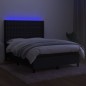 vidaXL Boxspringbett mit Matratze & LED Schwarz 140x200 cm Stoff vidaXL Boxspringbett mit Matratze & LED Schwarz 140x200 cm Stoff