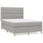 vidaXL Boxspringbett mit Matratze Hellgrau 140x190 cm Stoff vidaXL Boxspringbett mit Matratze Hellgrau 140x190 cm Stoff